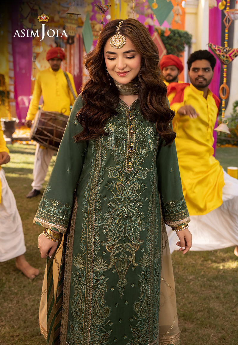 AJDA-26 EMBROIDERED LAWN SILK 3 PCS