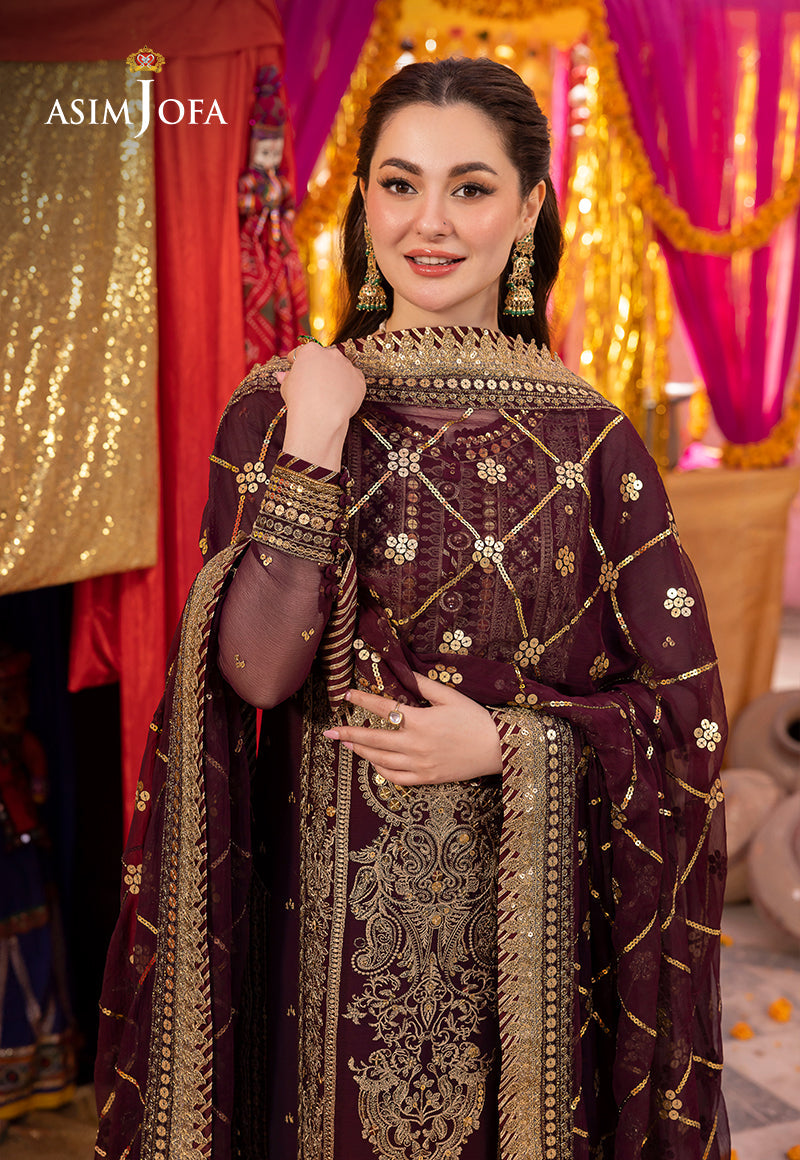 AJDAP-21 EMBROIDERED CHIFFON STITCHED 3 PCS