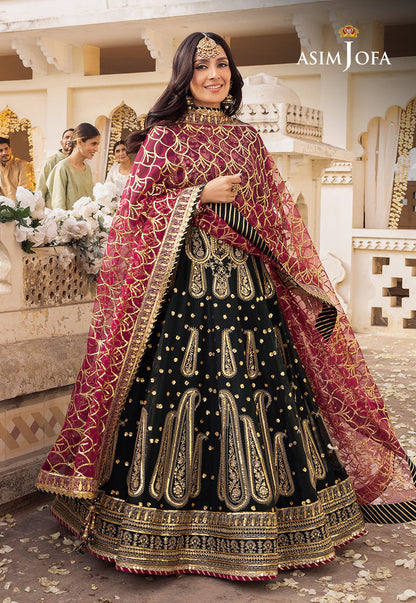 AJSHP-11 EMBROIDERED RAW SILK STITCHED 3 PCS
