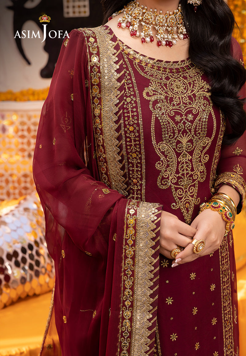 AJDAP-20 EMBROIDERED CHIFFON STITCHED 3 PCS