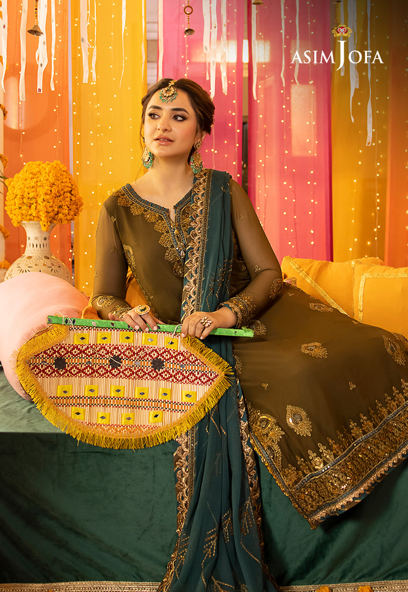 AJDAP-16 EMBROIDERED CHIFFON STITCHED 3 PCS