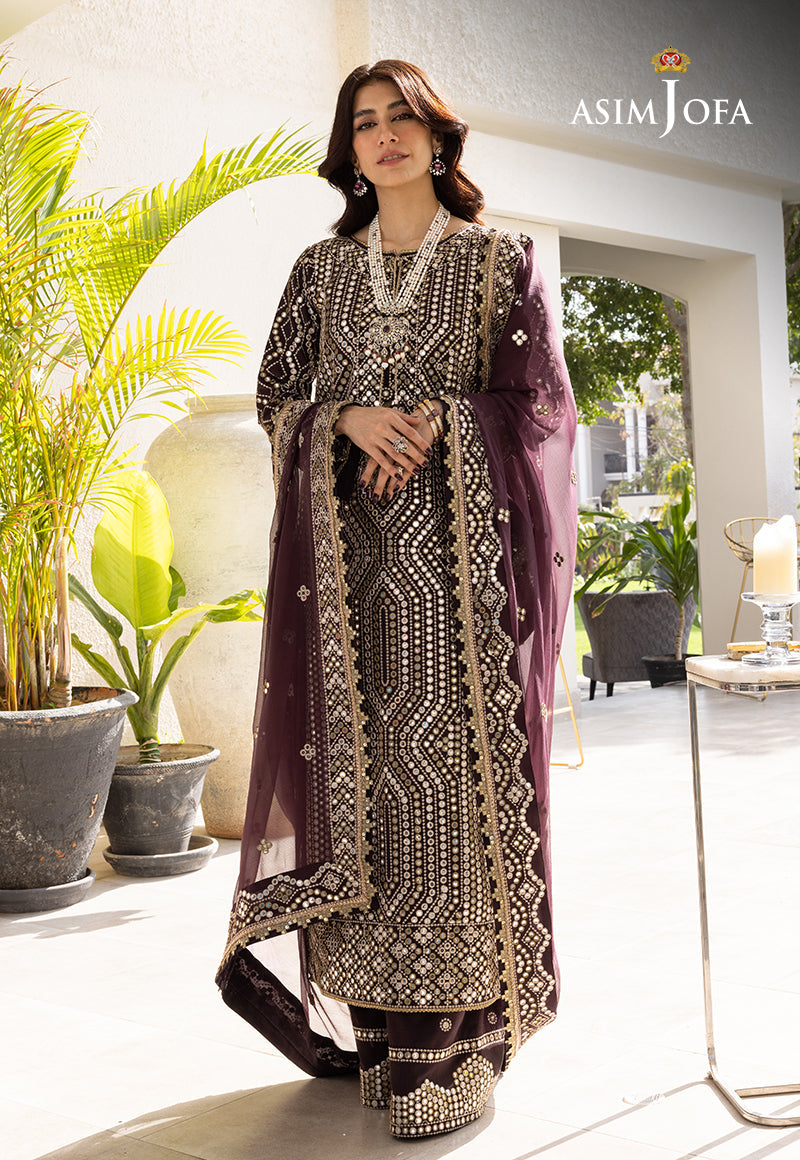 AJJH-01 EMBROIDERED RAW SILK 3 PCS