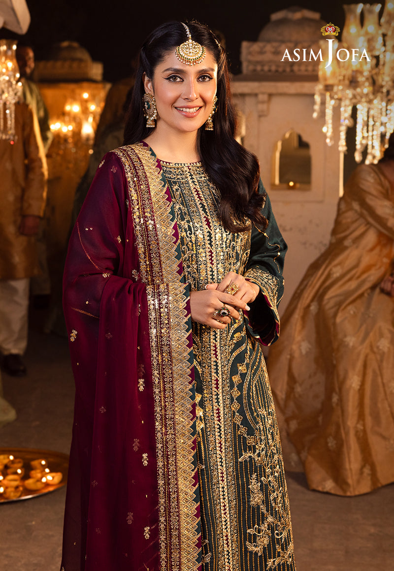 AJSH-20 EMBROIDERED RAW SILK 3 PCS