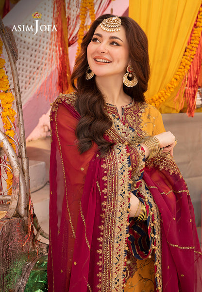 AJDA-25 EMBROIDERED LAWN SILK 3 PCS