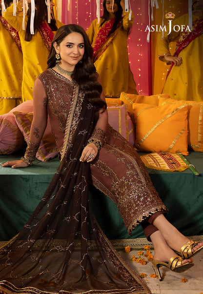 AJDAP-14 EMBROIDERED CHIFFON STITCHED 3 PCS