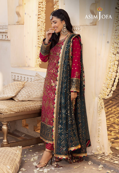 AJSH-19 EMBROIDERED RAW SILK 3 PCS
