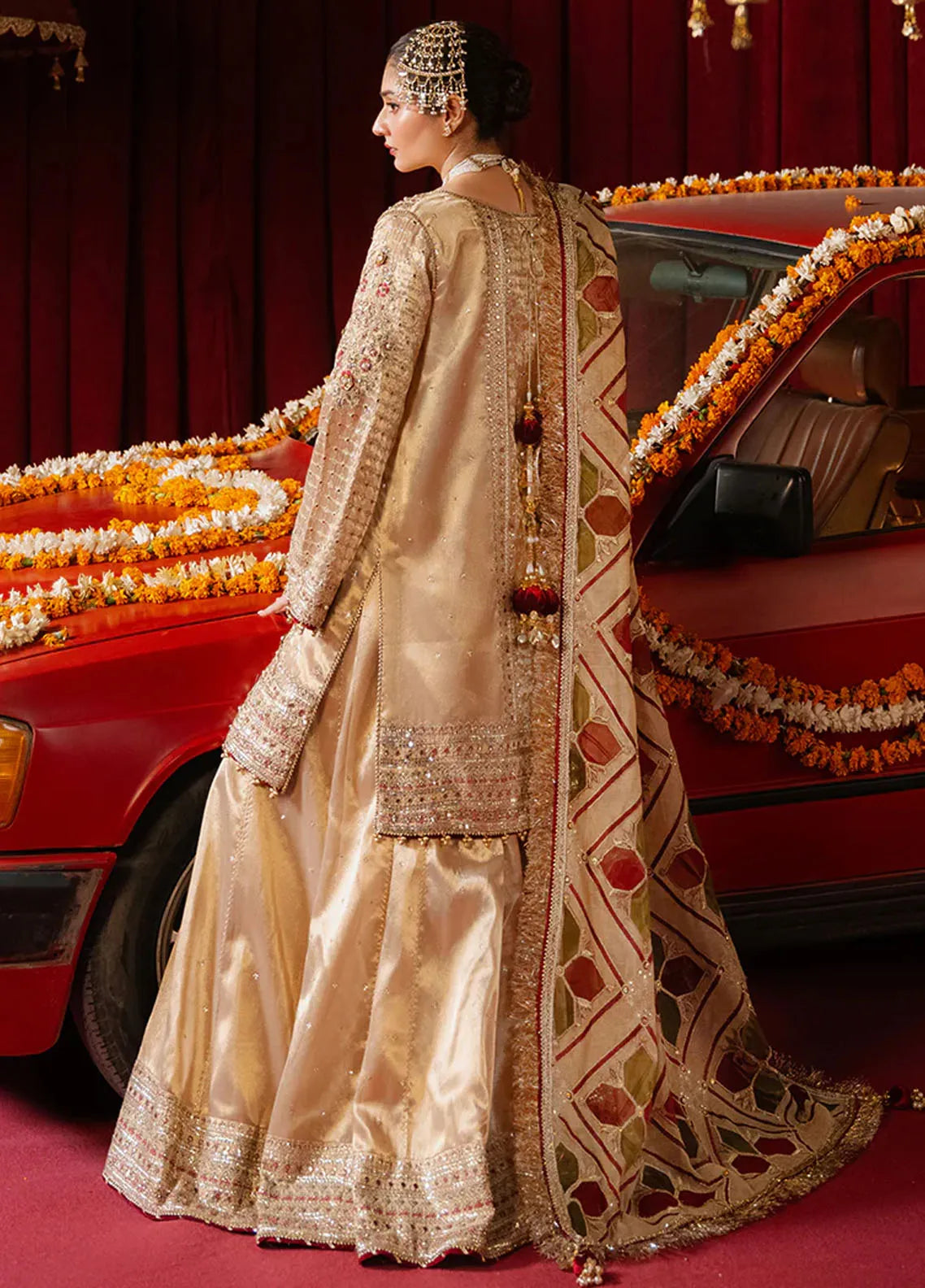 Mohsin Naveed Ranjha Embroidered Tissue Suit Unstitched 4 Piece MNR24ZD Khushi - Luxury Collection
