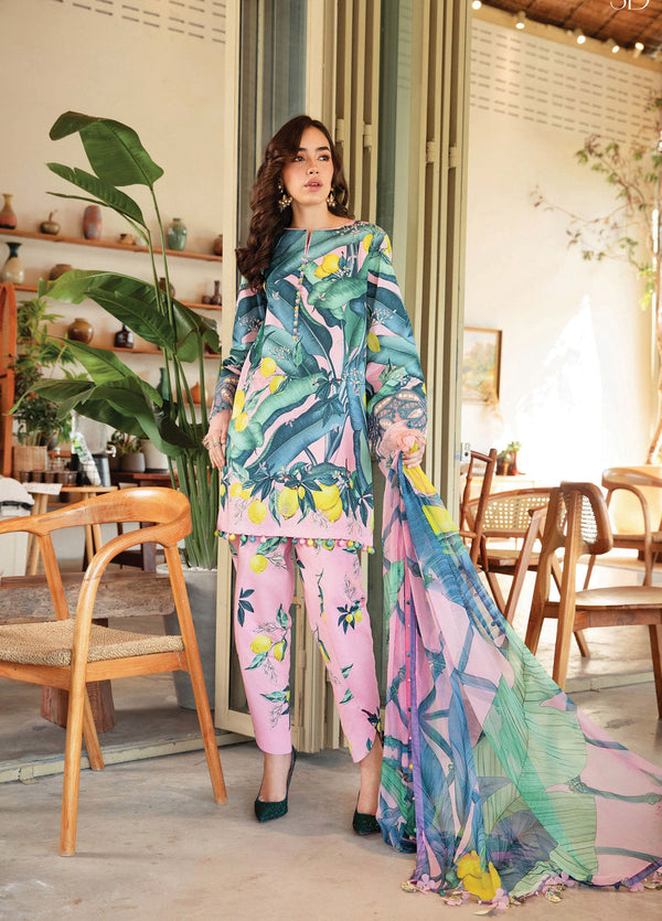 M.Prints By Maria B Embroidered Lawn 3 Piece Unstitched Suit MB25S MPT-2503-B