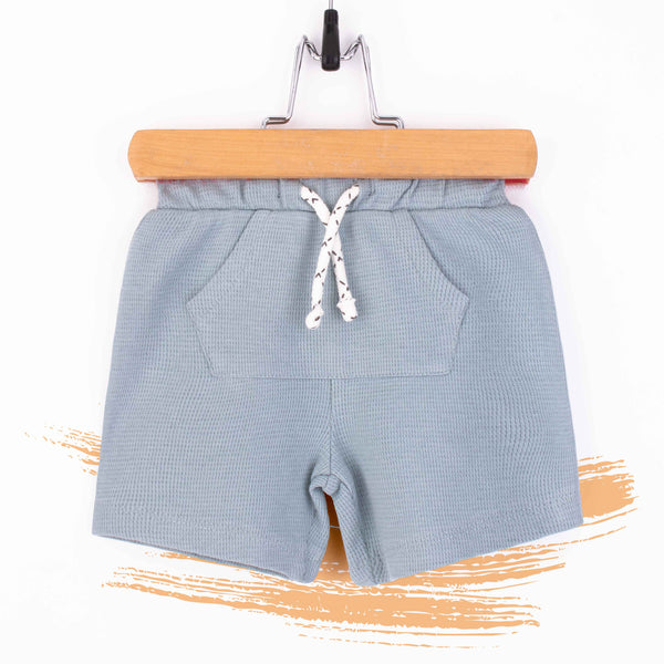 C.A Baby Boy Light Blue Pockets Cotton Jersey Shorts