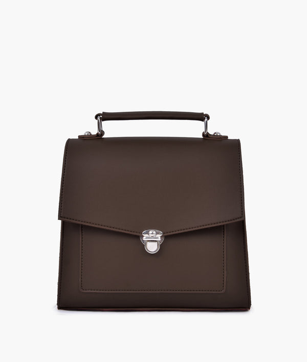 RTW Creation - Dark brown push-lock messenger bag