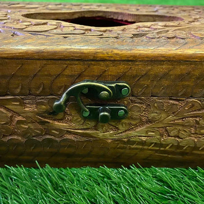 Elevate Your Home Decor with Our Exquisite Wooden Handcrafted Tissue Box