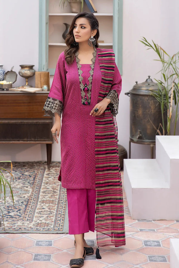 La Rossa Stitched 3 Piece Luxury Lawn Eid Edit Collection'2024-LE-24-06 Magenta