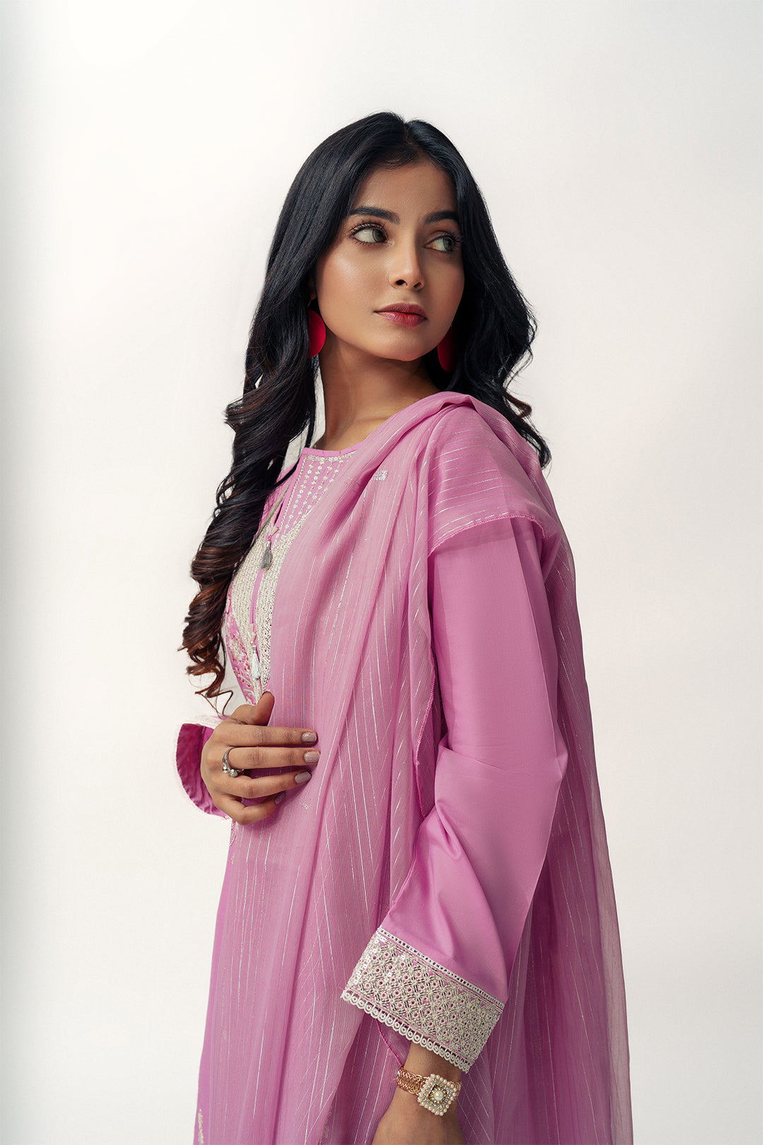 Cotton Lawn Fabric  3 Piece Suit /Lilac SKU:  T-SFC-001