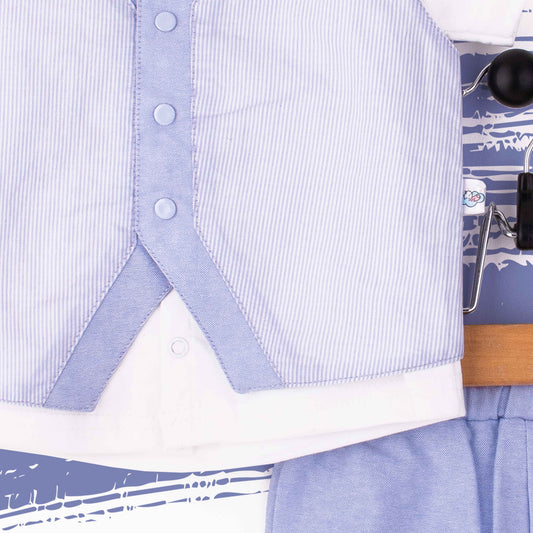 Baby Boy 2 Piece Set Formal Blue Stripes