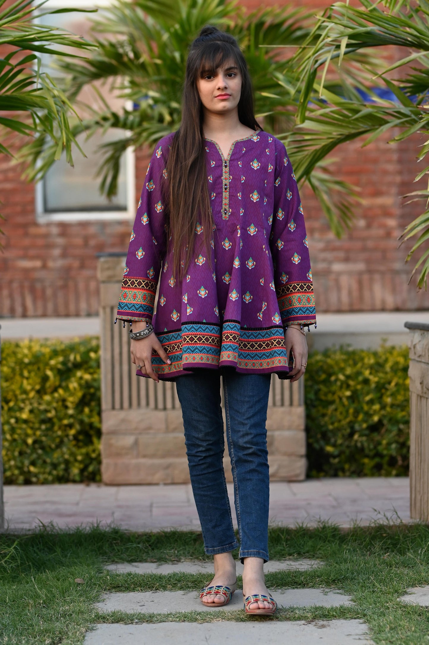 PFRK-001 COTTON PRINTED FROCK SKU: KHW-0012