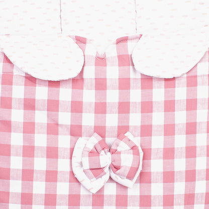 Baby Boy Carry nest Pink Checked bow Print