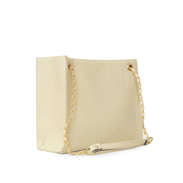 Bag X Crocodile Tote White