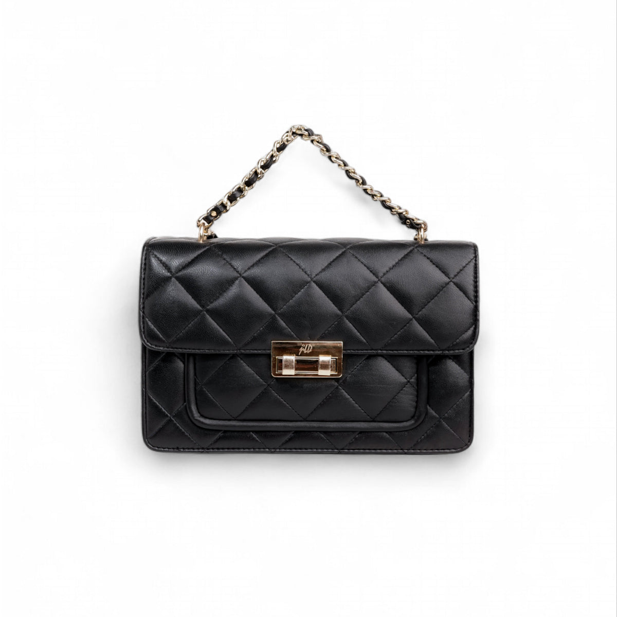 Flora Quilted Crossbody Leather Bag- tanbrown