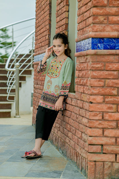 PRKT-030 Digital Printed Lawn Embroidered Shirt & Cotton Trouser