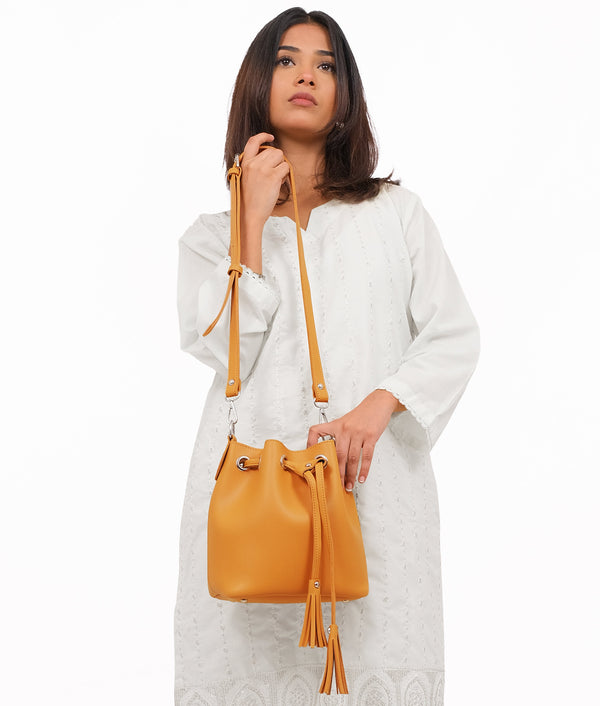 RTW Creation - Mustard bucket bag