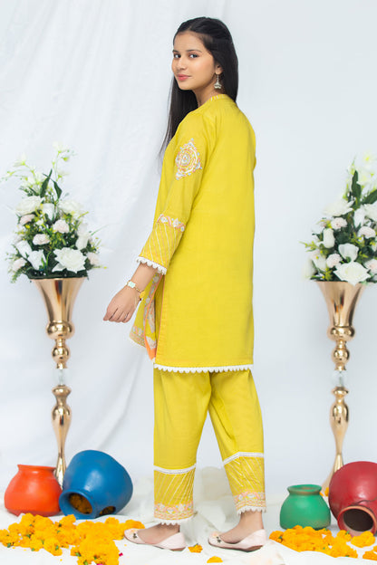 2PCS Jacquard Suit Shirt & Cotton Trouser SKU: EMB-057