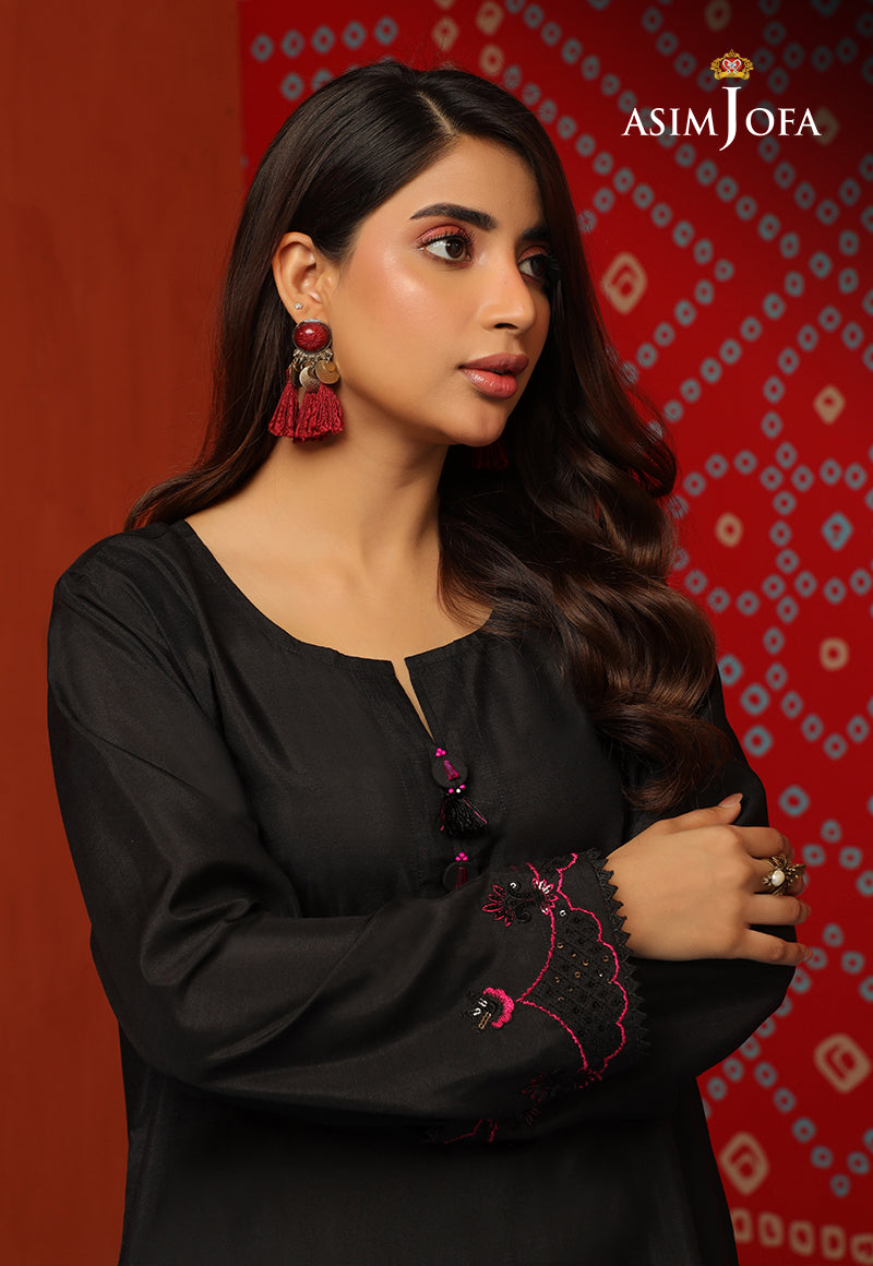 AJTM-05 - 2 PCS EMBROIDERED RAW SILK 2 PCS