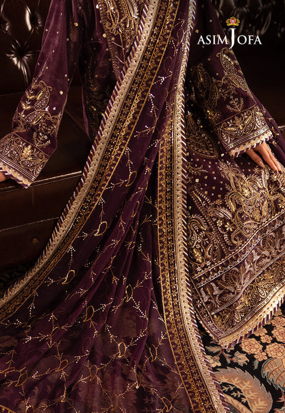 AJMMP-06 EMBROIDERED VELVET 3 PCS STITCHED