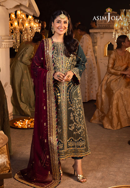 AJSH-20 EMBROIDERED RAW SILK 3 PCS
