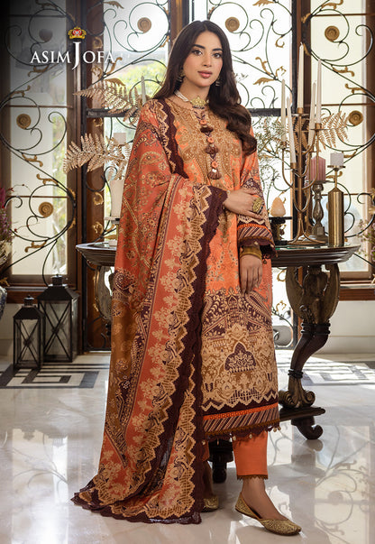 AJIWP-09 PRINTED KHADDAR STITCHED 3 PCS