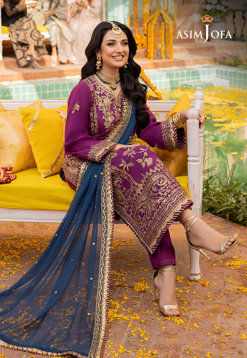 AJDA-07 EMBROIDERED LAWN SILK 3 PCS