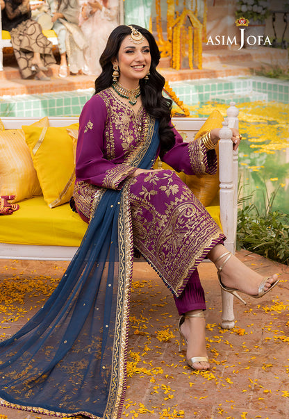 AJDA-07 EMBROIDERED LAWN SILK 3 PCS