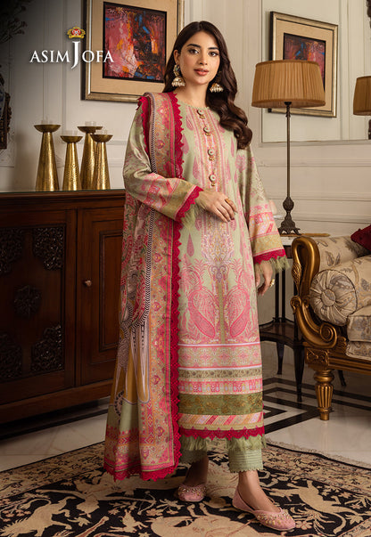 AJIWP-08 EMBROIDERED KARANDI STITCHED 3 PCS