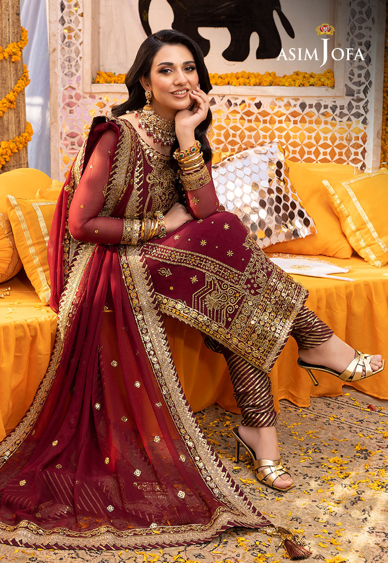 AJDAP-20 EMBROIDERED CHIFFON STITCHED 3 PCS