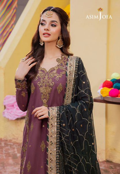 AJAB-17 EMBROIDERED LAWN SILK 3 PCS