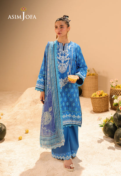 AJUBU-24 Printed Embroidered Lawn 3 Pcs