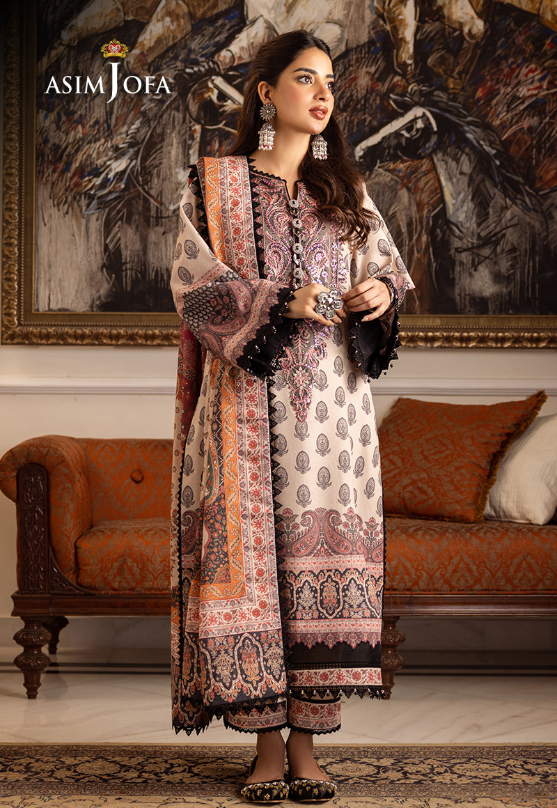 AJIWP-06 PRINTED KARANDI STITCHED 3 PCS
