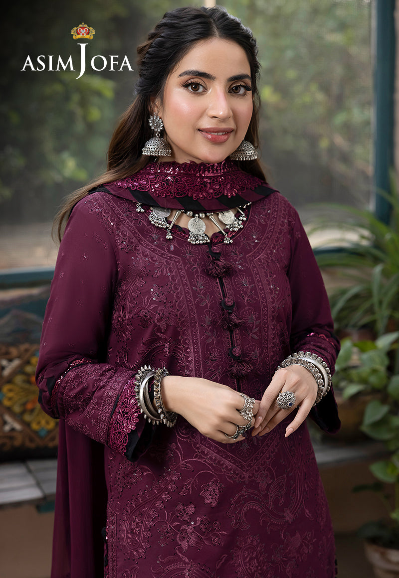 AJSWP-05 EMBROIDERED LAWN SILK STITCHED 3 PCS