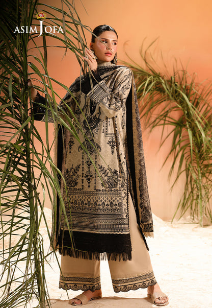 AJUBU-18 Printed Embroidered Lawn 2 Pcs