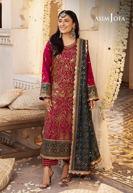 AJSH-19 EMBROIDERED RAW SILK 3 PCS