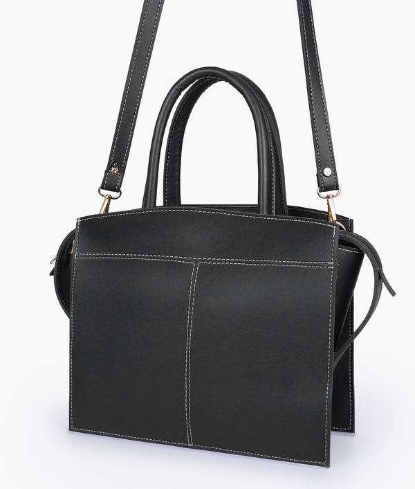 RTW Creation - Black trapeze top-handle bag