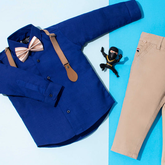 Baby Boy 4 Piece Royal Blue / Skin Formal Set