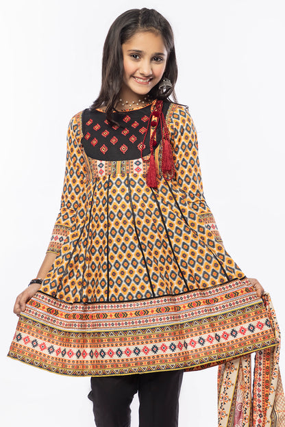 3PCS Digital Printed Lawn Shirt, Dupatta & Cotton Trouser SKU: SFRK-001