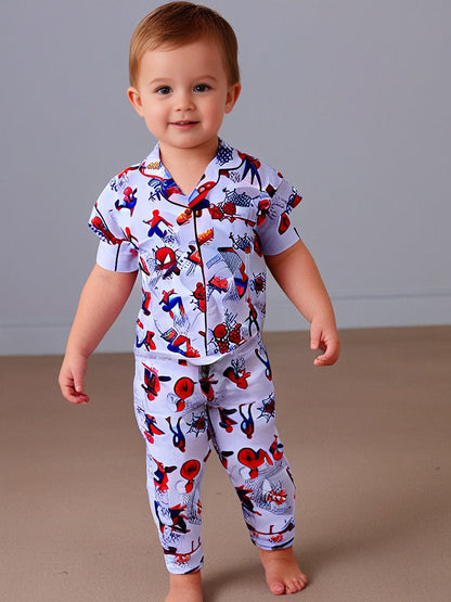Kids klub cozy sleepwear breathable & light weight pajama set-white; multicolor