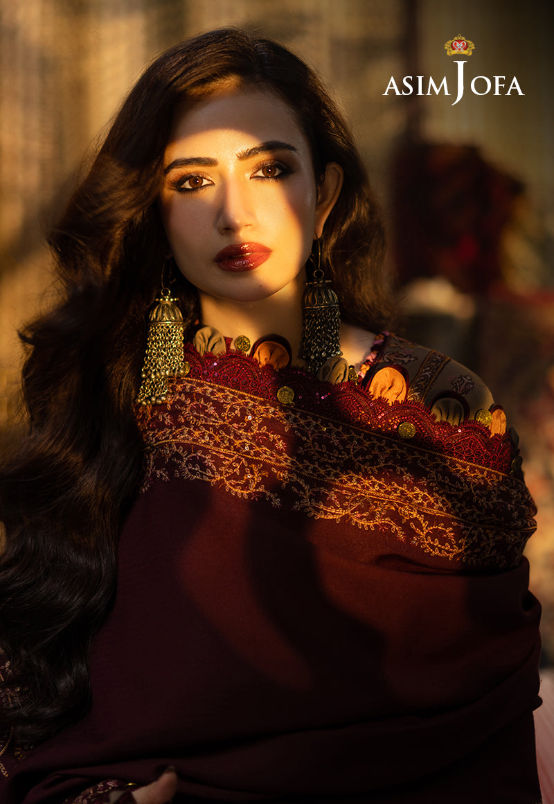 AJKT-11 EMBROIDERED SLUB RAW SILK 3 PCS