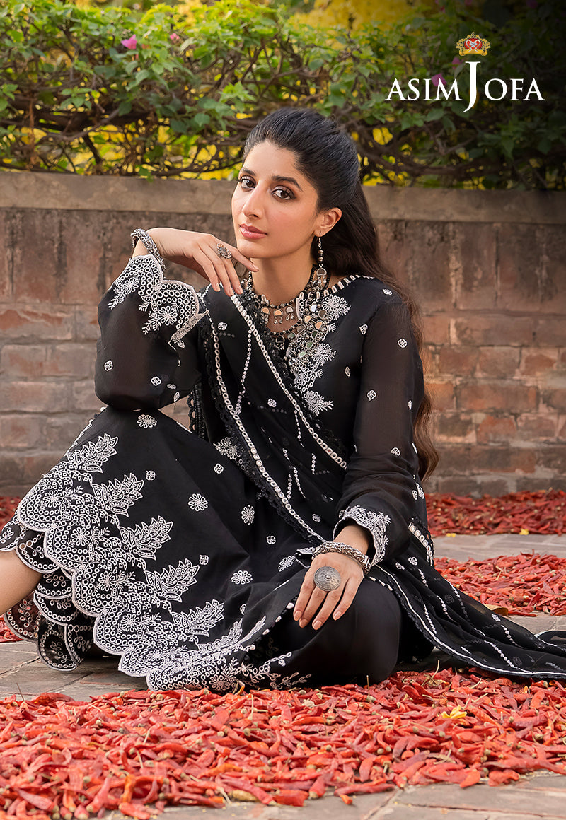AJSW-19 EMBROIDERED LAWN SILK 3 PCS