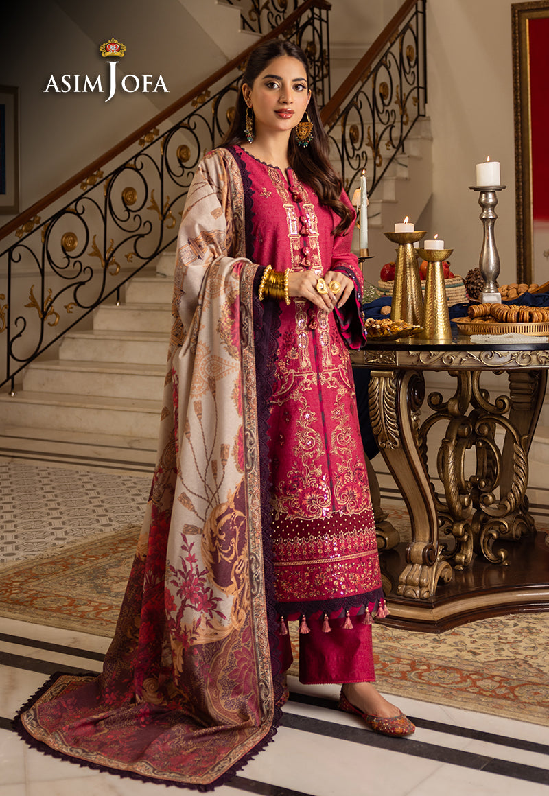 AJIWP-04 EMBROIDERED KARANDI STITCHED 3 PCS