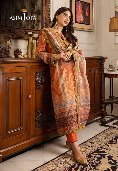 AJIWP-12 EMBROIDERED KHADDAR STITCHED 3 PCS