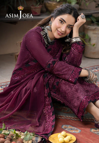 AJSW-05 EMBROIDERED LAWN SILK 3 PCS