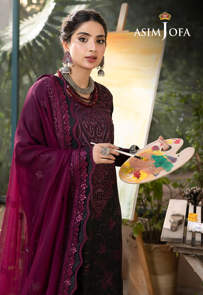 AJSW-16 EMBROIDERED LAWN SILK 3 PCS
