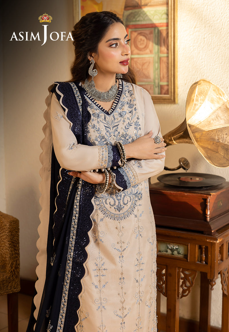 AJSW-17 EMBROIDERED LAWN SILK 3 PCS